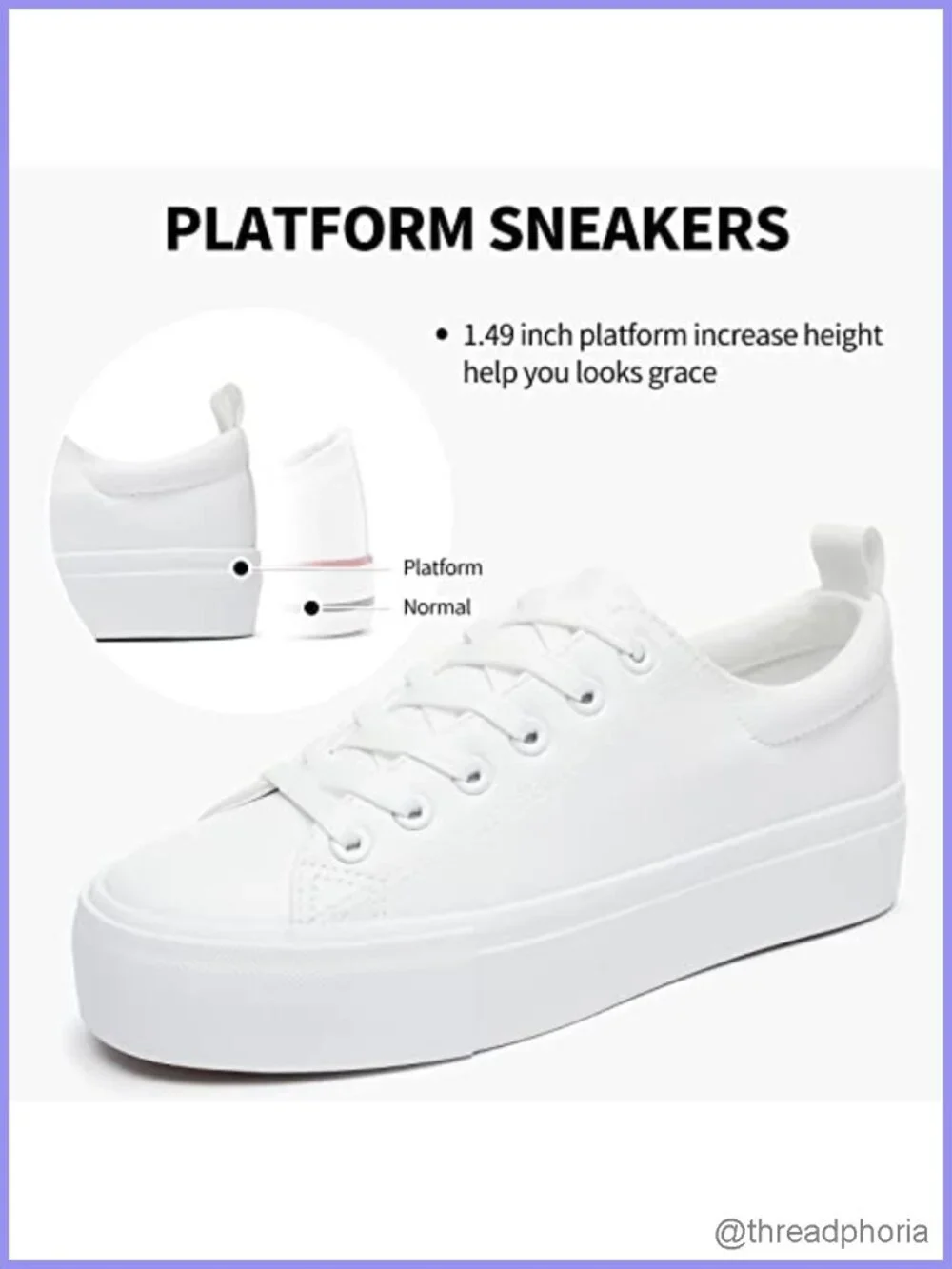 Womens Platform Sneakers PU Leather Water Resistant Slip Resistant Casual